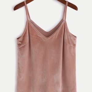 Pink velvet cami size large